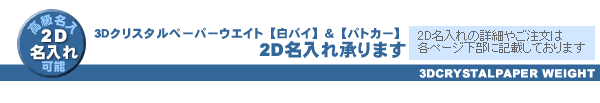 3Dペーパーウエイト2D名入れは各商品ページ下部に!
