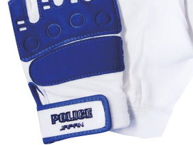 NEW POLICEグローブ青【白バイ用】｜警察グッズまめたん【有富商会】