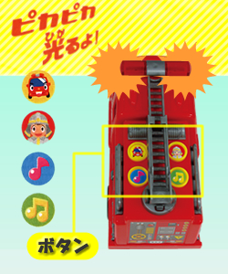 おしゃべりピカピカ消防車【音の出るミニカー】