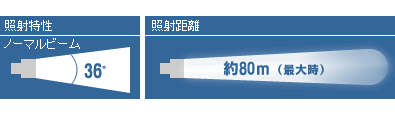 照射特性:36°/照射距離約80m